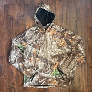 RealTree Camo Hoodie Mens L Brown Nature Outdoors Hunting Camoflauge Streetwear